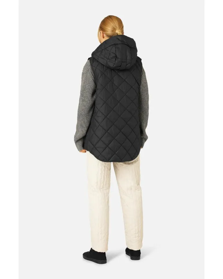 Aerial04 Quilted Hooded Hip Length Vest