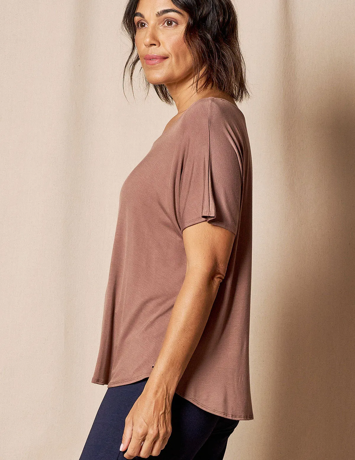 Bamboo Dolman Tee - Mocha