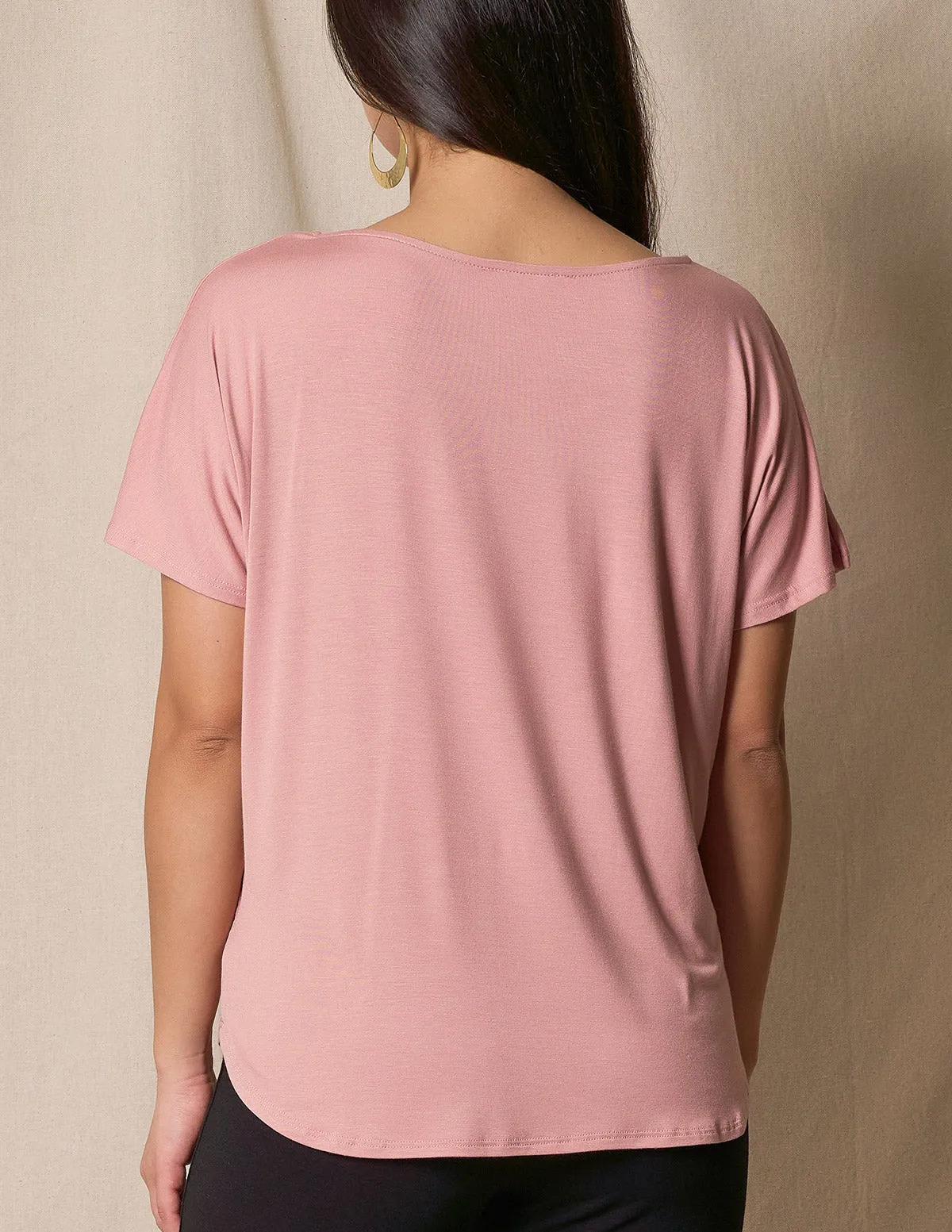 Bamboo Dolman Tee - Rosewater