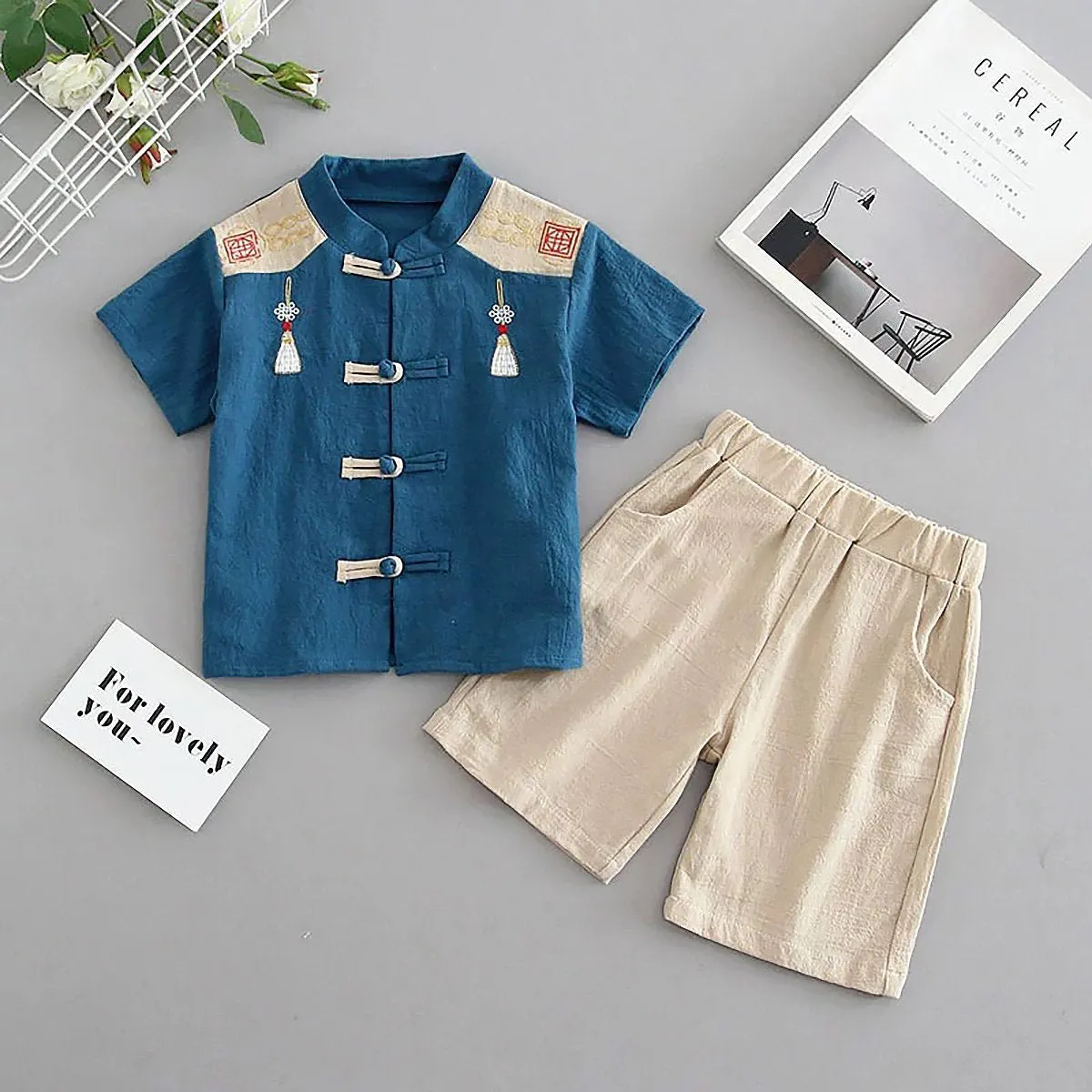 Boys Two-Piece Suit Traditional Chinese Style