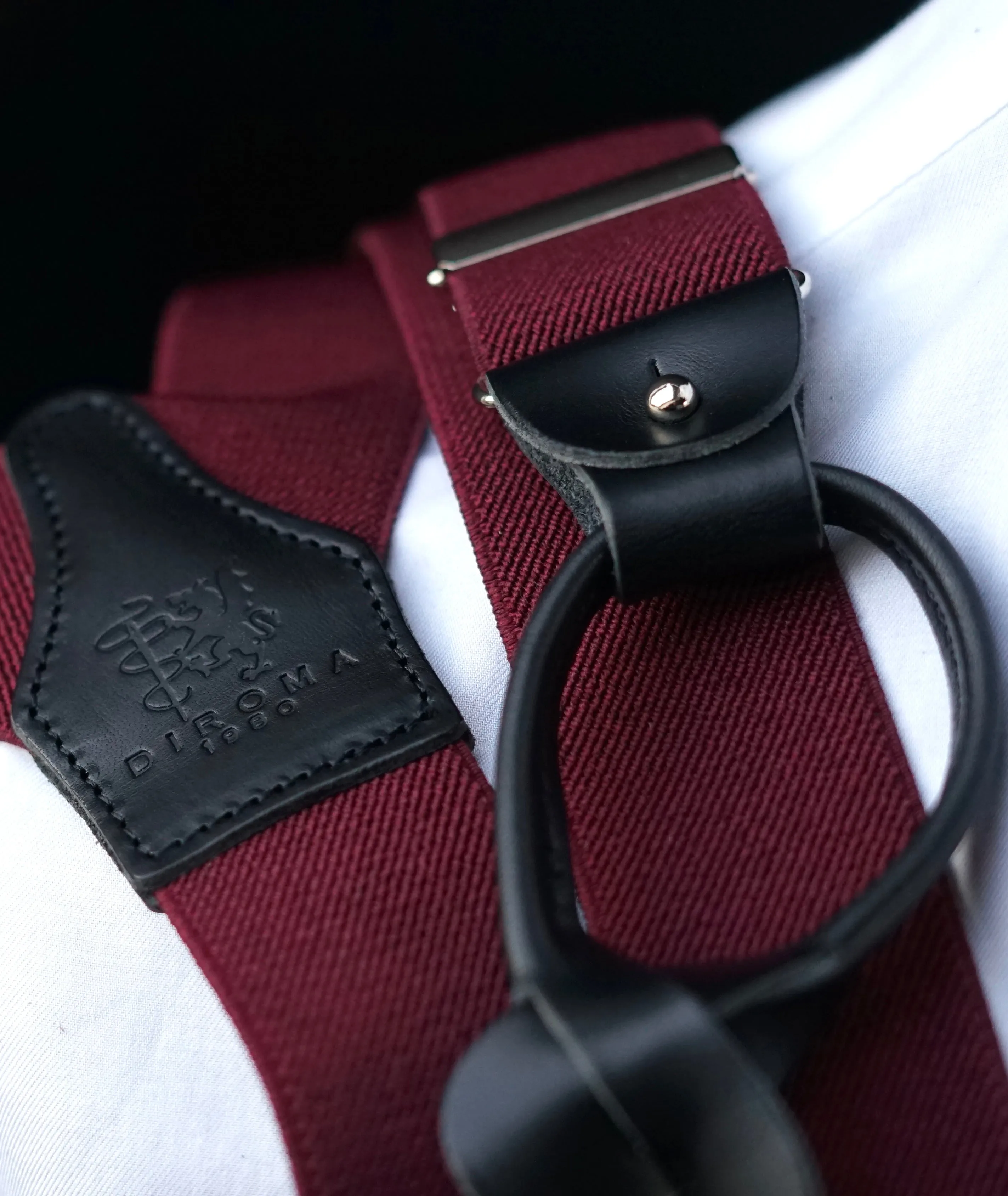 BURGUNDY Clip/Buttons Braces