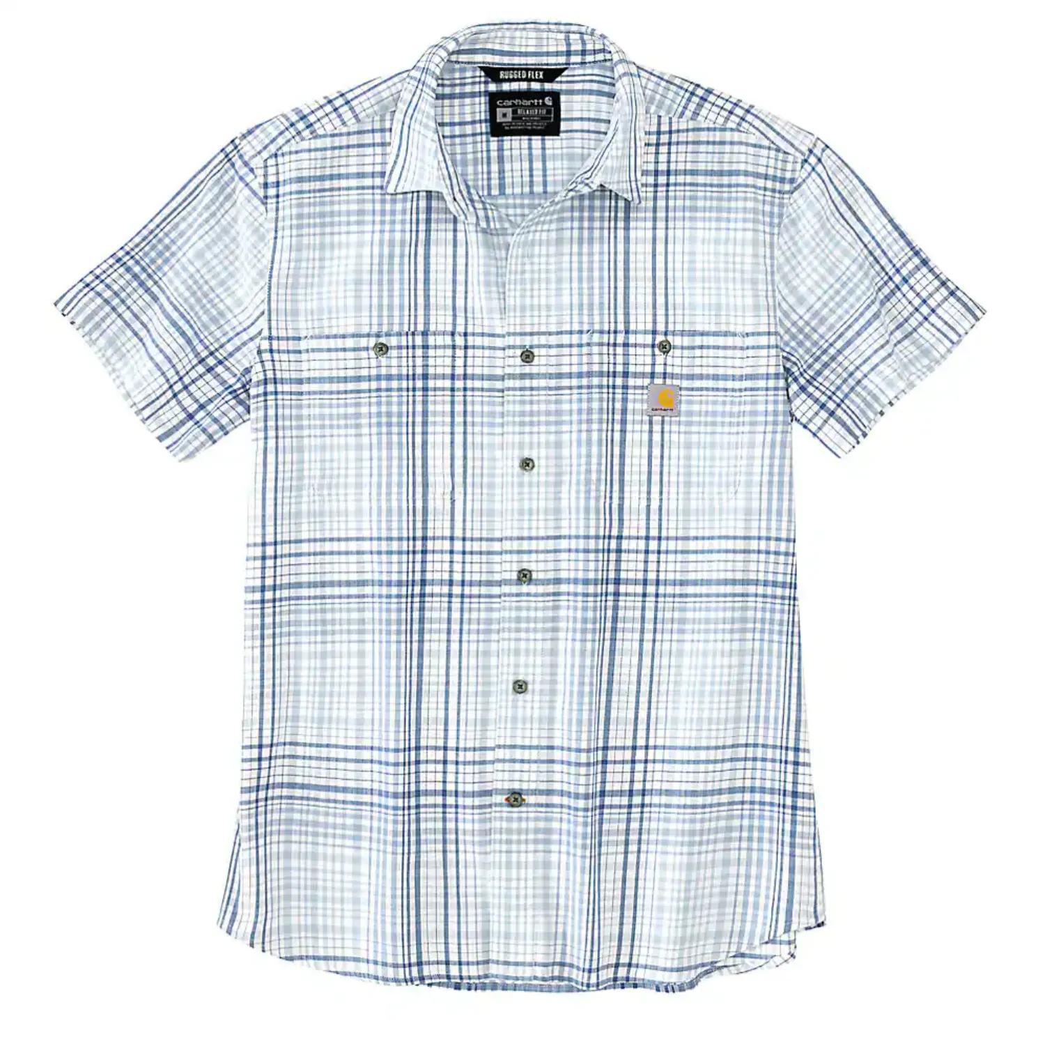 Carhartt Men's Rugged Flex Lightweight Button-Down Short Sleeve Plaid Shirt