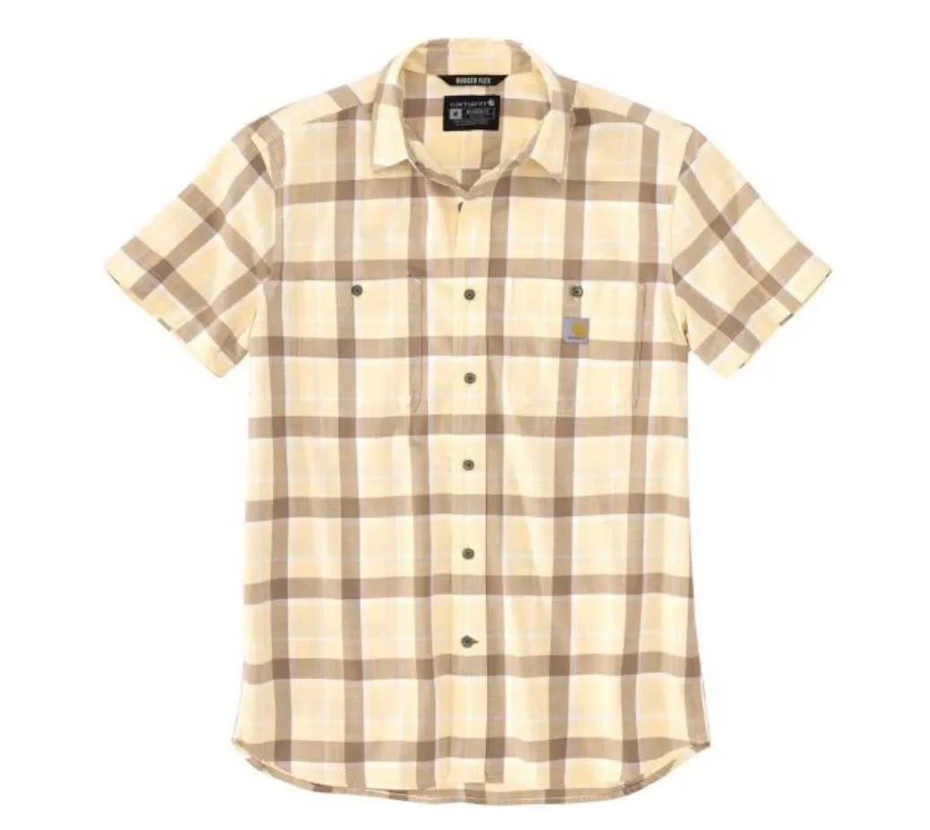 Carhartt Men's Rugged Flex Lightweight Button-Down Short Sleeve Plaid Shirt