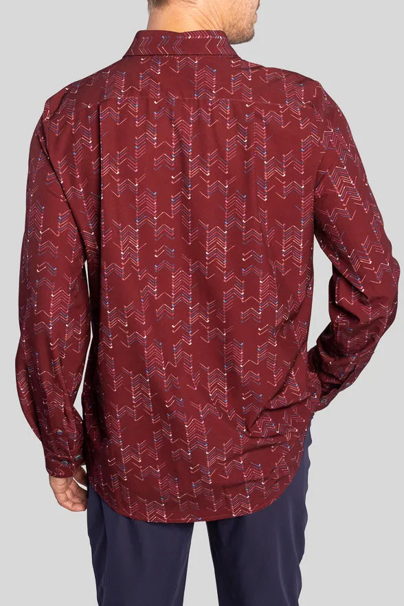 Club Herringbone Men's Long Sleeve Button Down