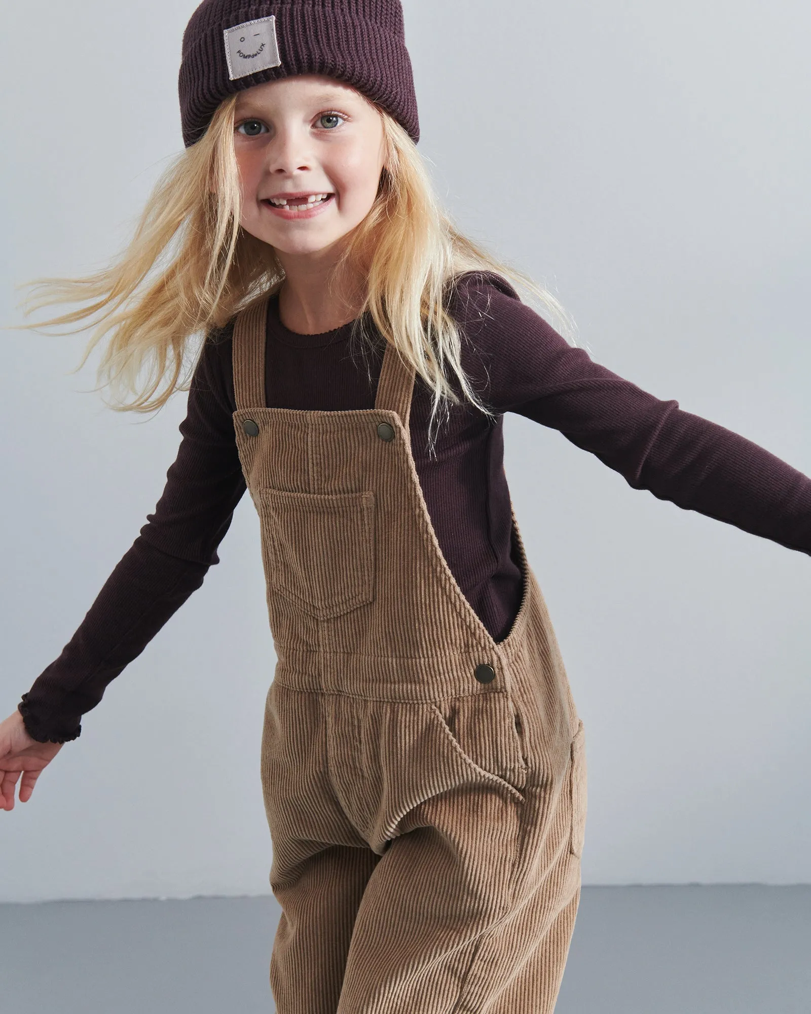 Corduroy Overalls - Kids - Dark Beige