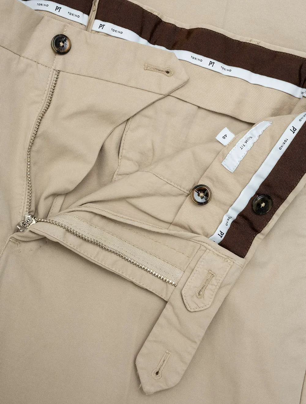 Cotton Chino Trouser-Beige