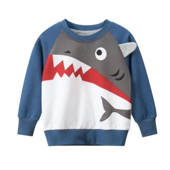 Dinosaur Printed Cartoon Long Sleeved Comfortable Sweaters For Boys