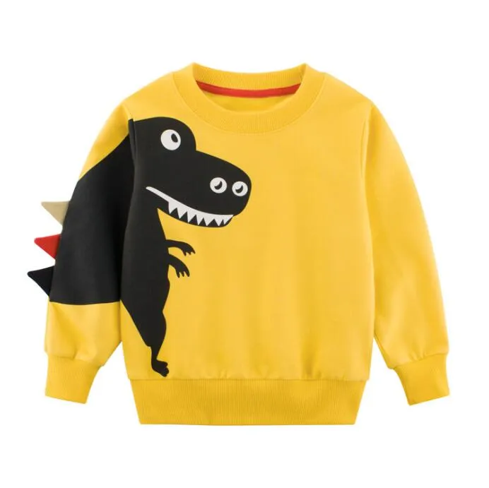 Dinosaur Printed Cartoon Long Sleeved Comfortable Sweaters For Boys