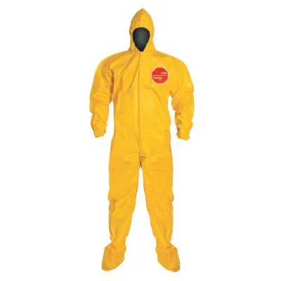 DuPont™ Tychem 2000 Coveralls with Attached Hood and Socks, Yellow, 6X-Large, QC122B-6X