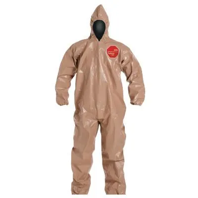 DuPont™ Tychem CPF3 Coveralls with attached Hood and Socks, Tan, 2X-Large, C3122T-2X