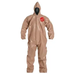 DuPont™ Tychem CPF3 Coveralls with attached Hood and Socks, Tan, 2X-Large, C3122T-2X