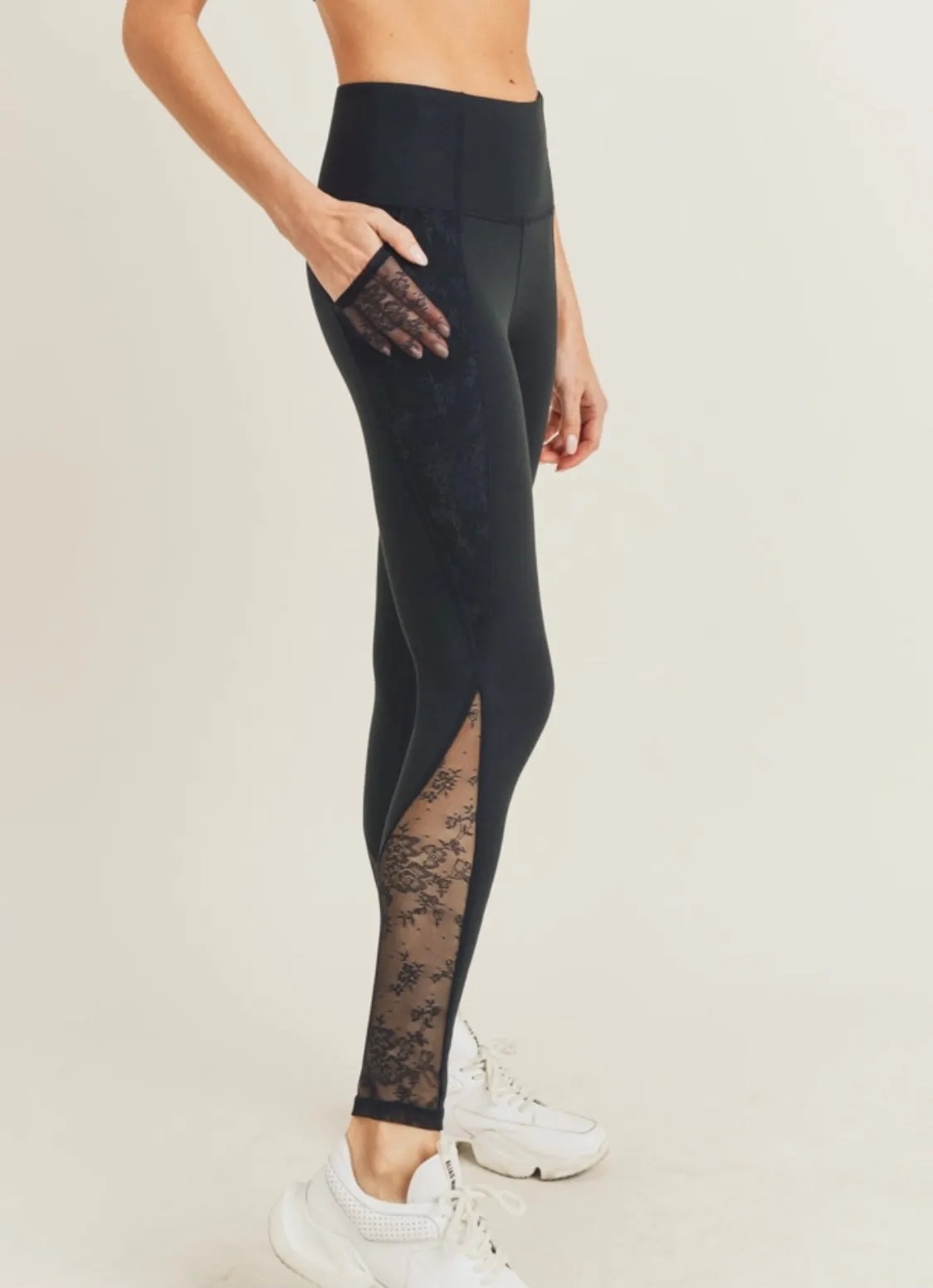 Floral Lace accent leggings