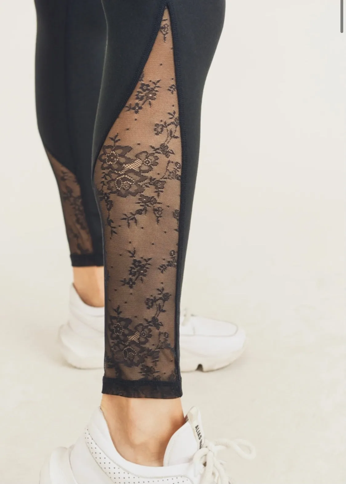 Floral Lace accent leggings