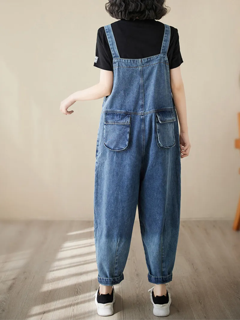 Follow Your Heart Women's Denim High Waist Overall Dungarees