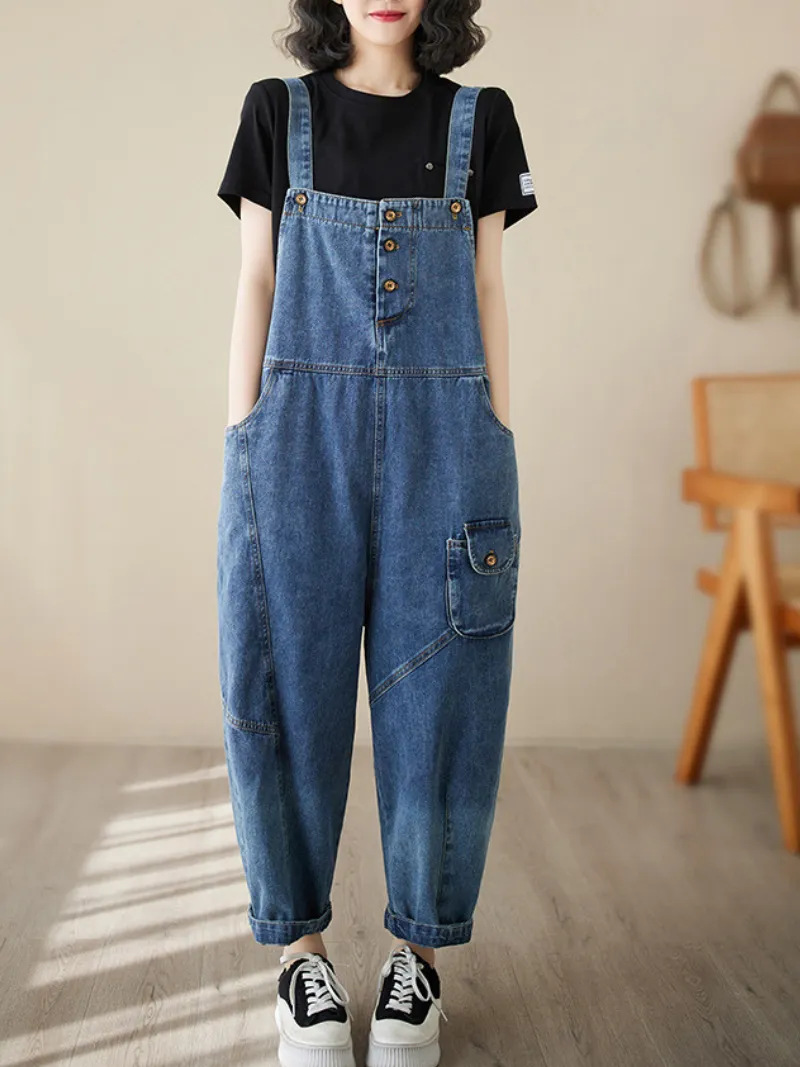 Follow Your Heart Women's Denim High Waist Overall Dungarees