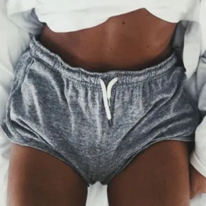 Grey Tie Waist Shorts