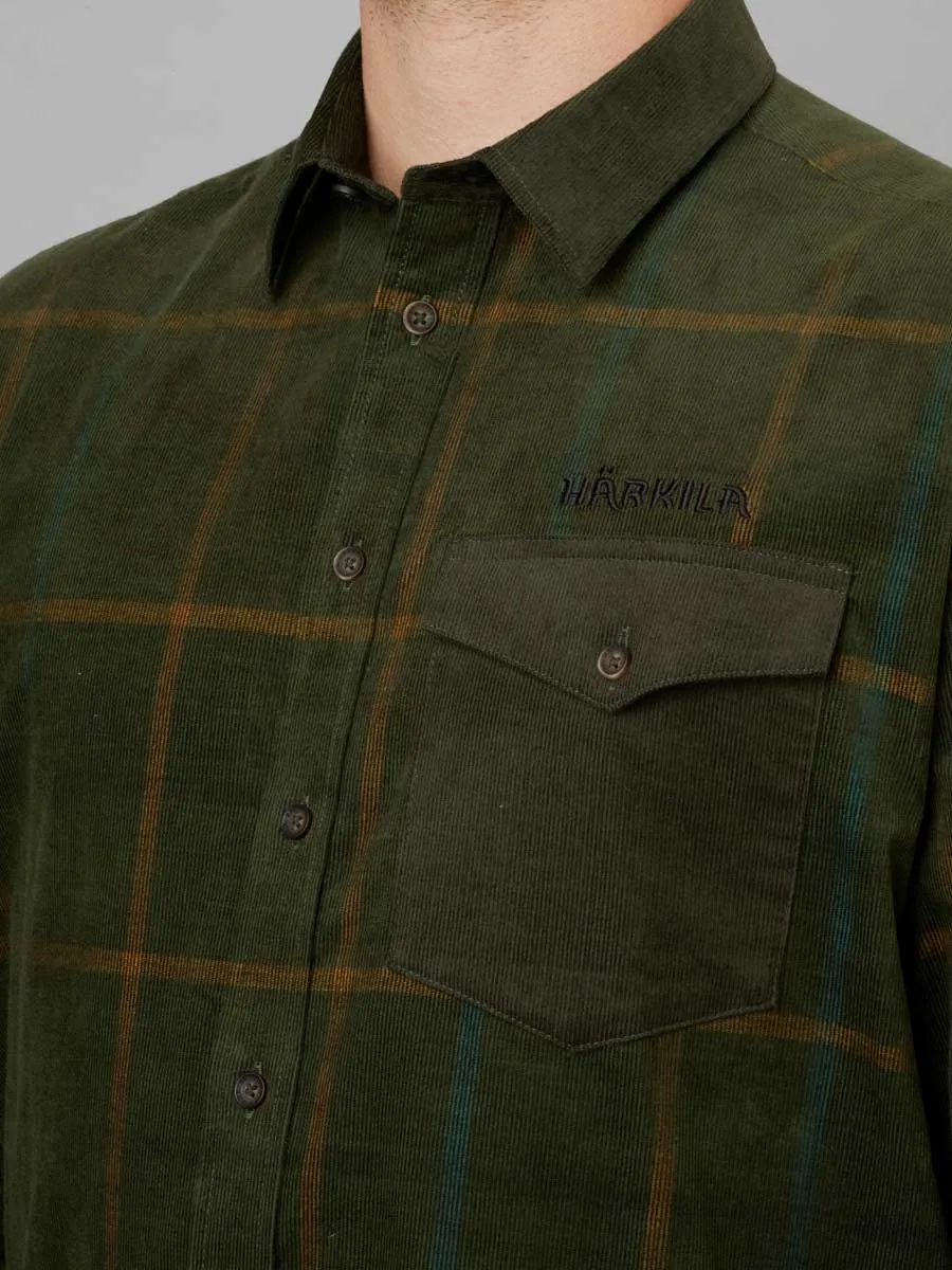 HARKILA Kaldfjord Corduroy Shirt - Mens - Willow Green Check