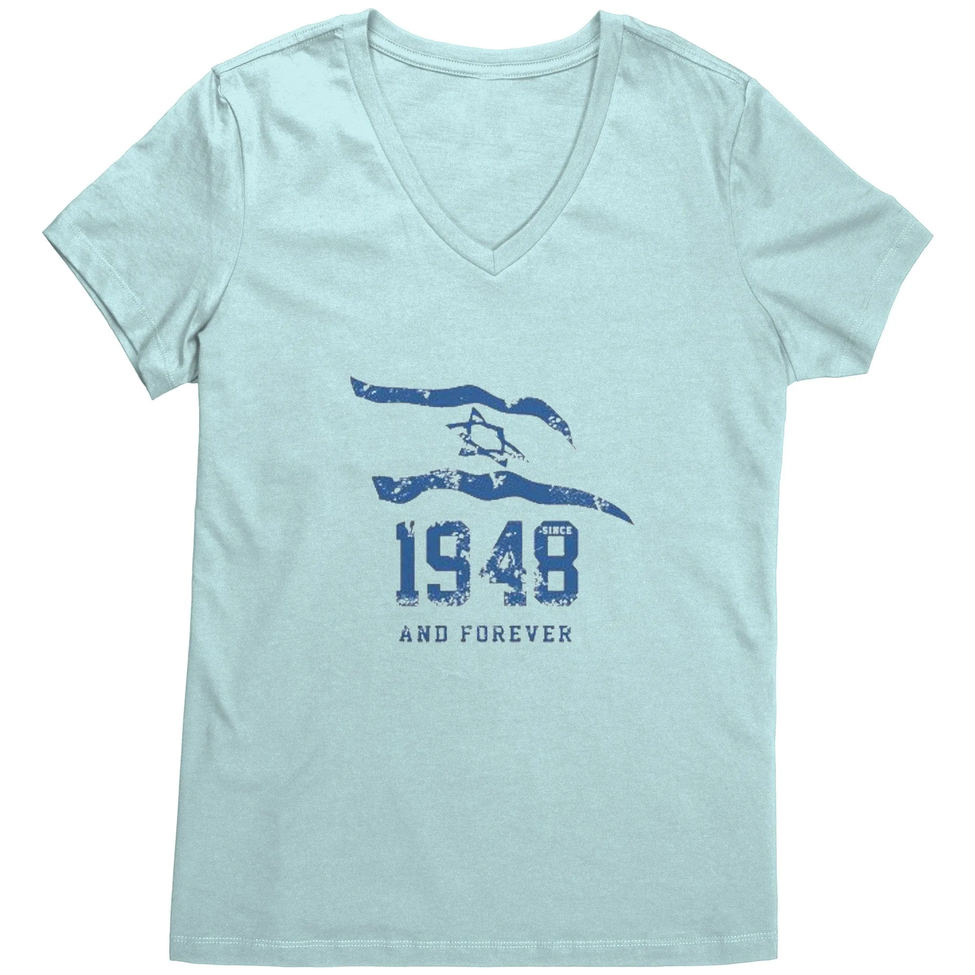 Israel 1948 And Forever Women's Cotton v-neck Shirts Tops