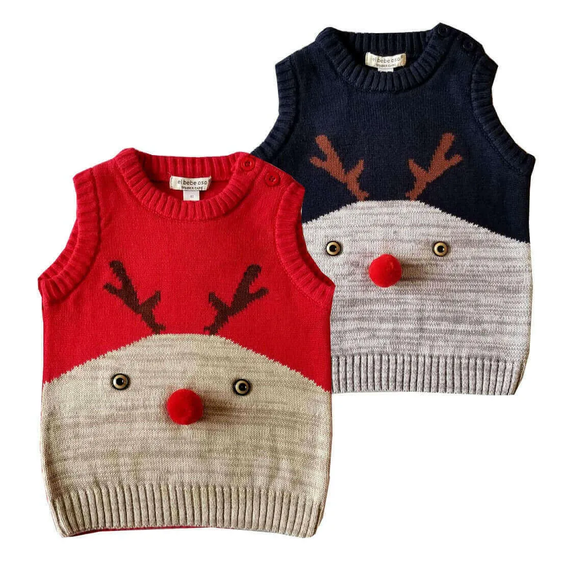 kids sweaters sleeveless new year sweater knitted baby vest toddler