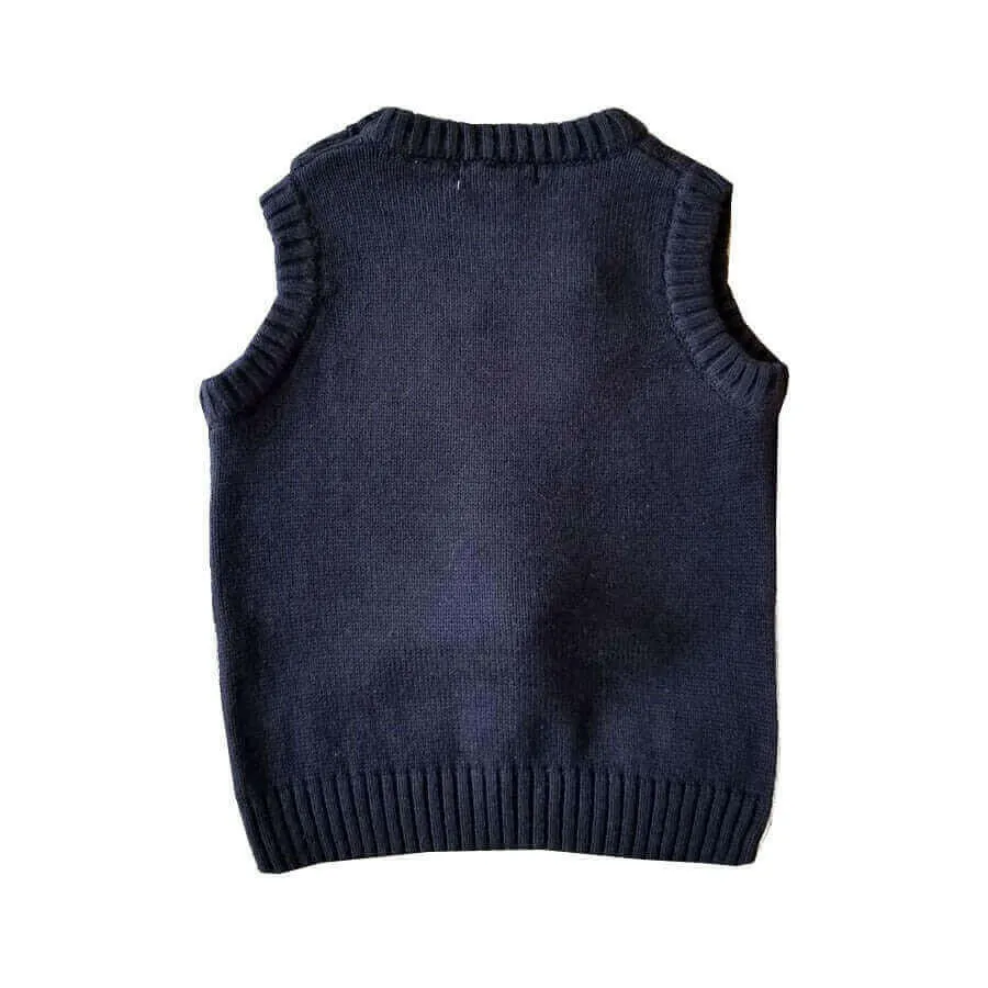 kids sweaters sleeveless new year sweater knitted baby vest toddler