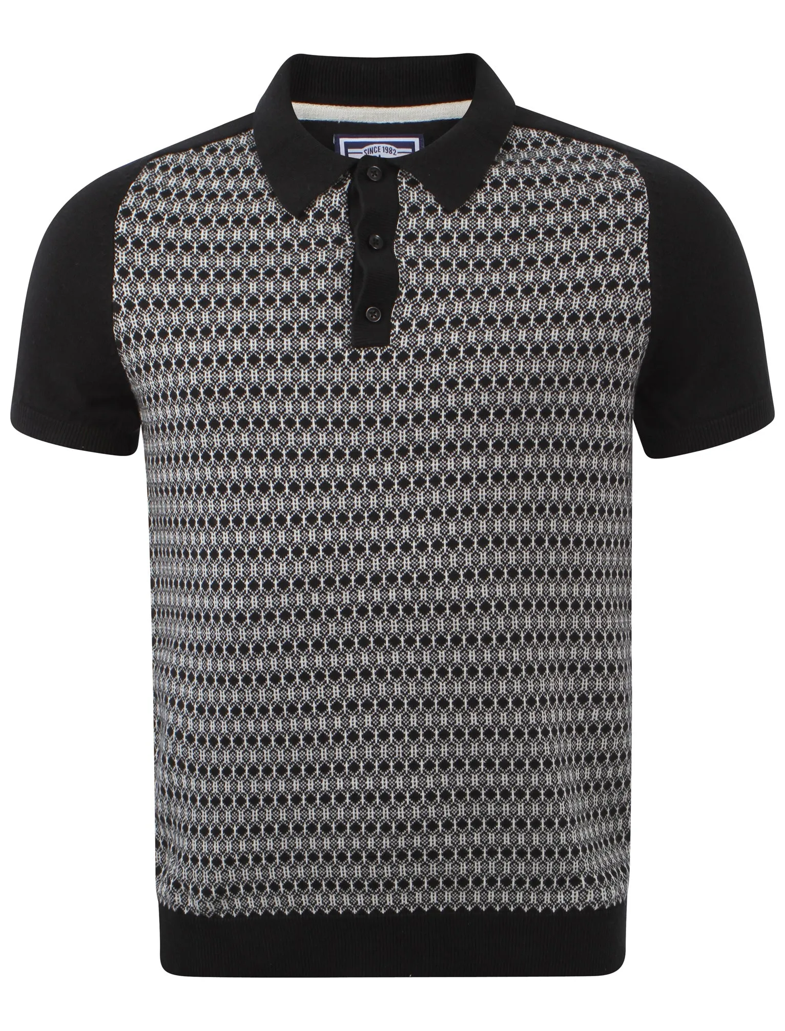 Le Shark Brandan black striped knitted polo