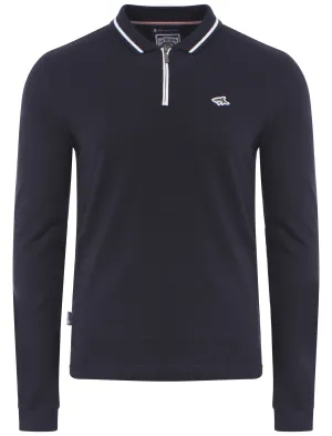 Le Shark Broadwick navy long sleeved polo shirt