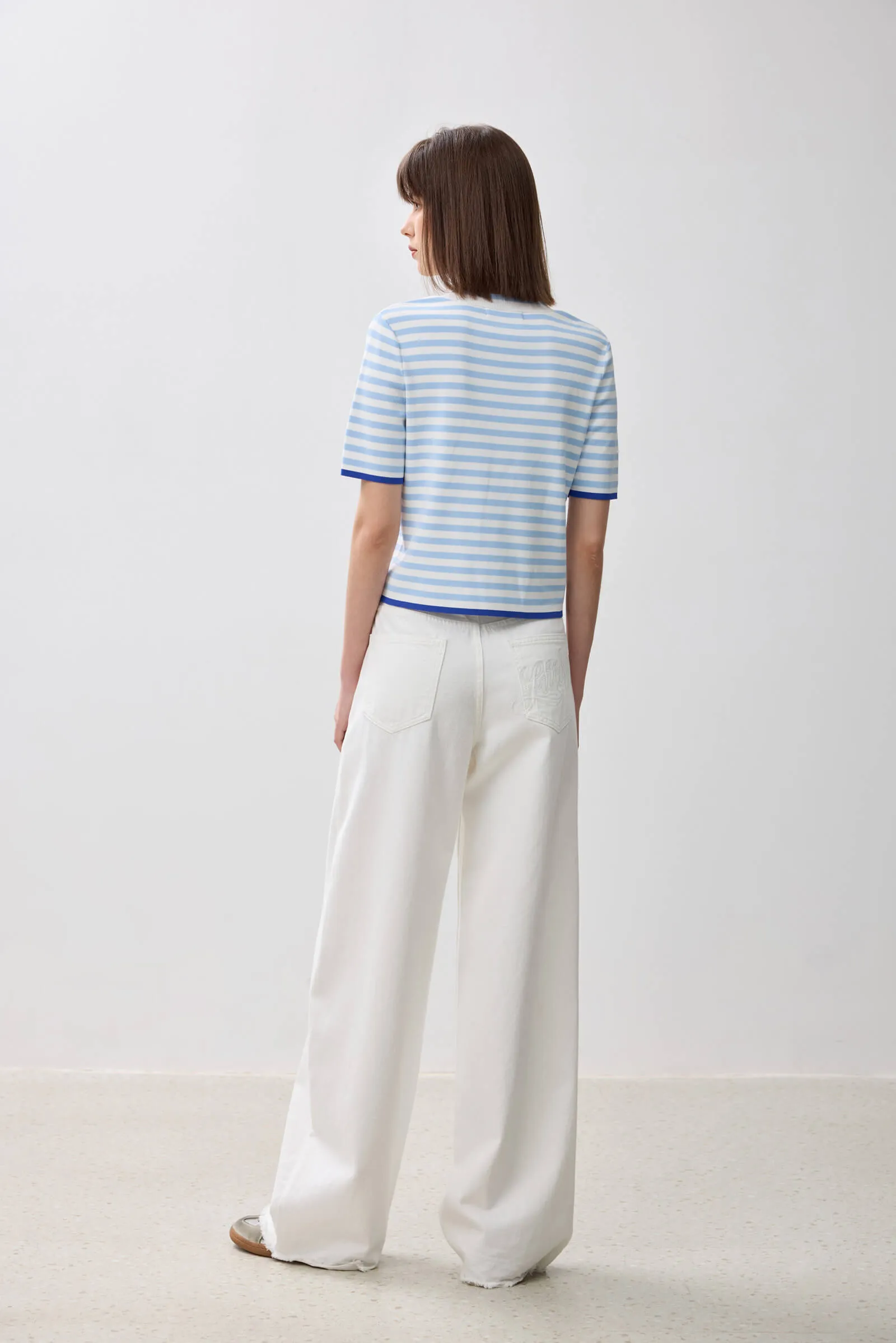 LILY Color-block Striped Knit Short Sleeve