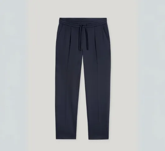 LUISA CERANO - Cropped Pant with Drawstring Waist in Jean Blue