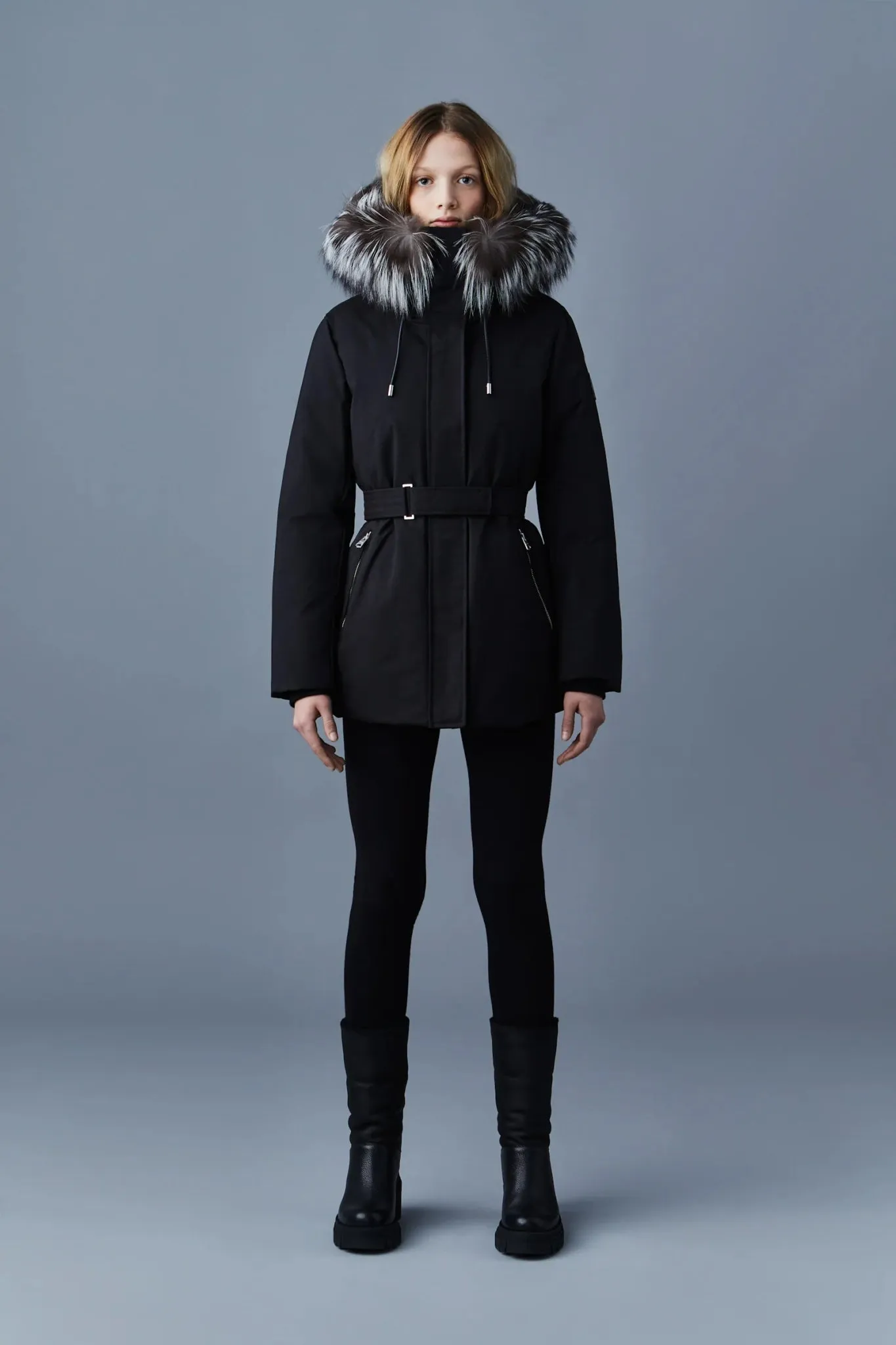 MACKAGE JENI-X - 2-in-1 Down Parka With Removable Bib And Silver Fox Fur