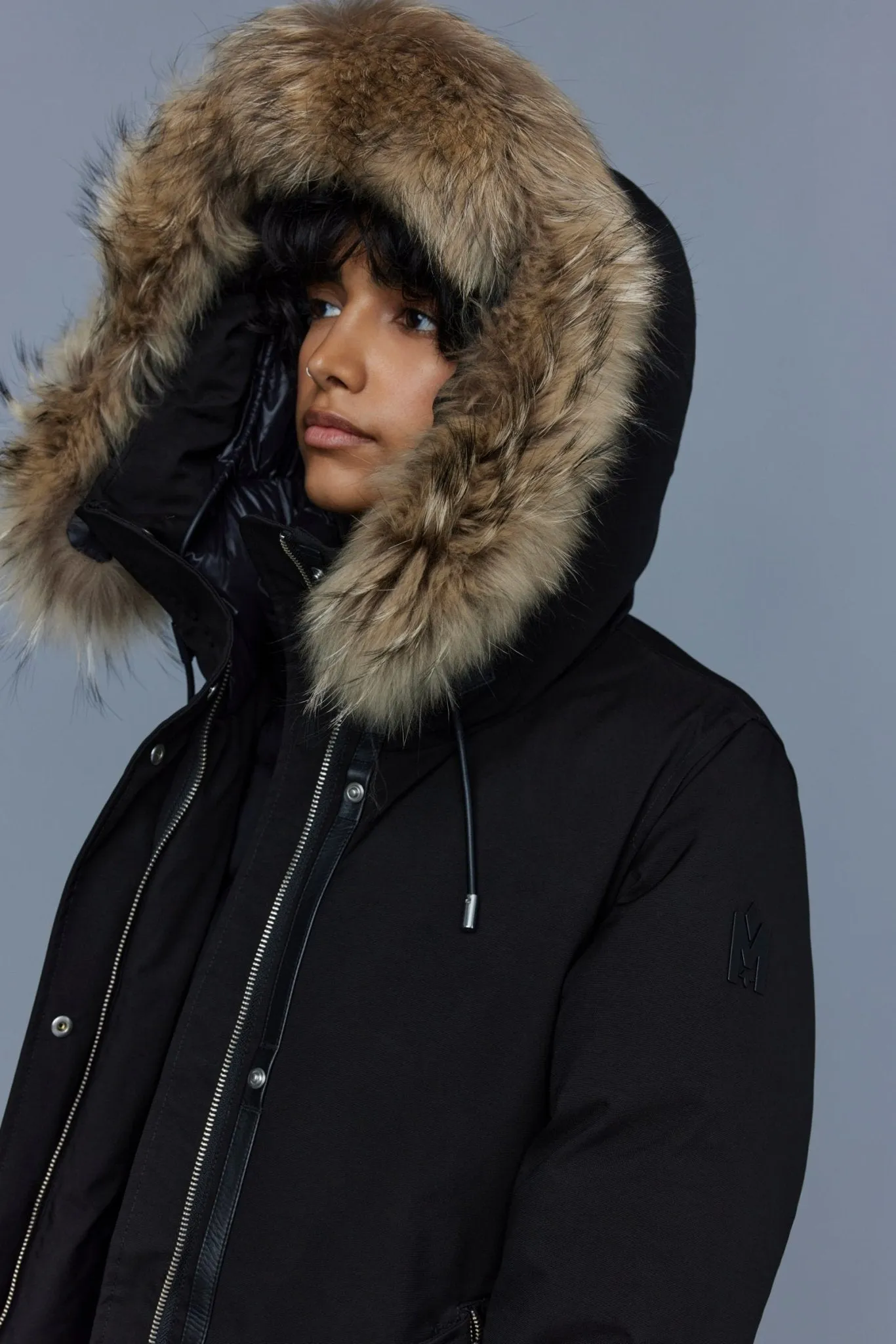 MACKAGE KINSLEE-F - 2-in-1 Oversized Down Parka With Bib And Natural Fur