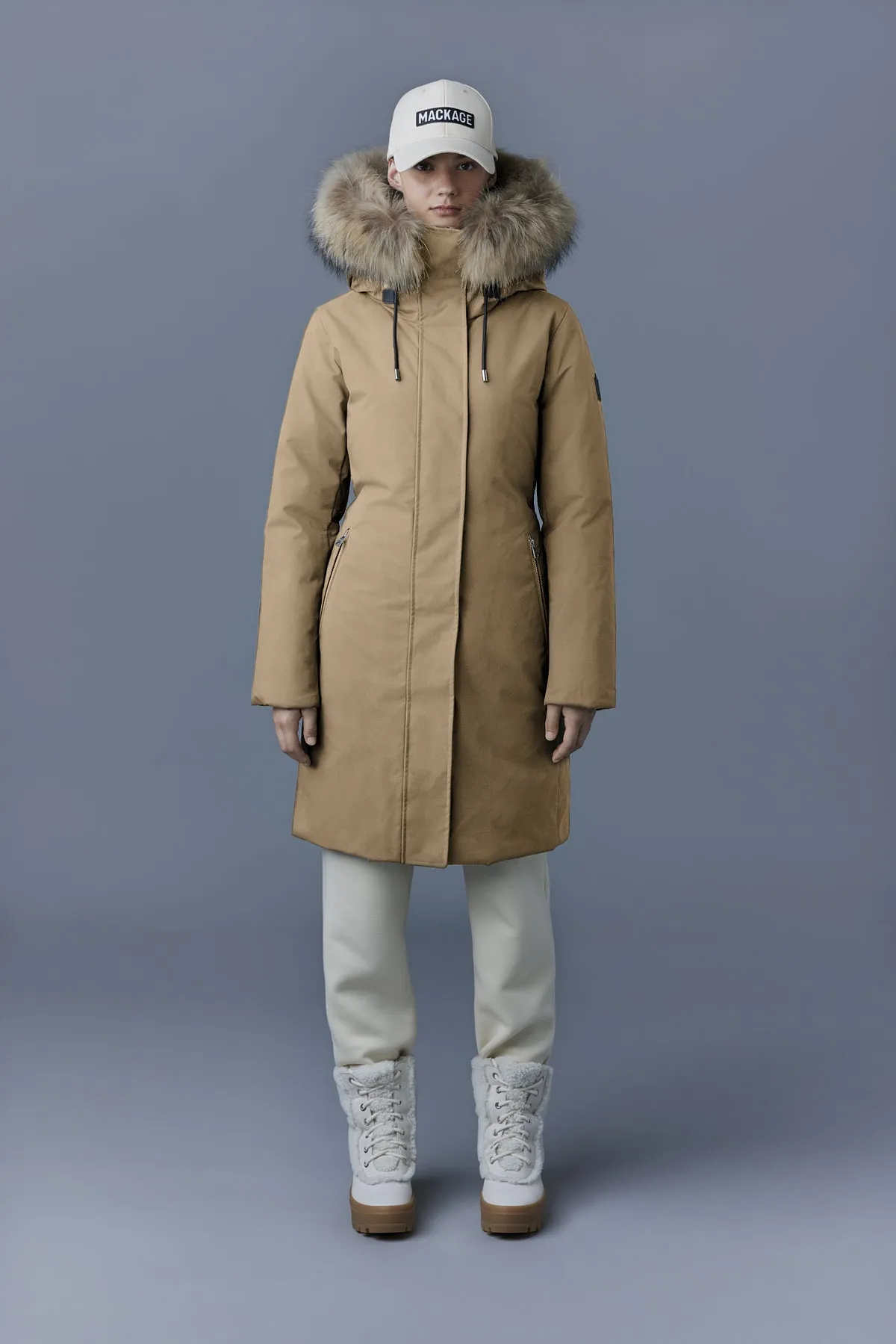 MACKAGE SHILOH-F - 2-IN-1 Fitted Down Coat With Removable Bib And Natural Fur