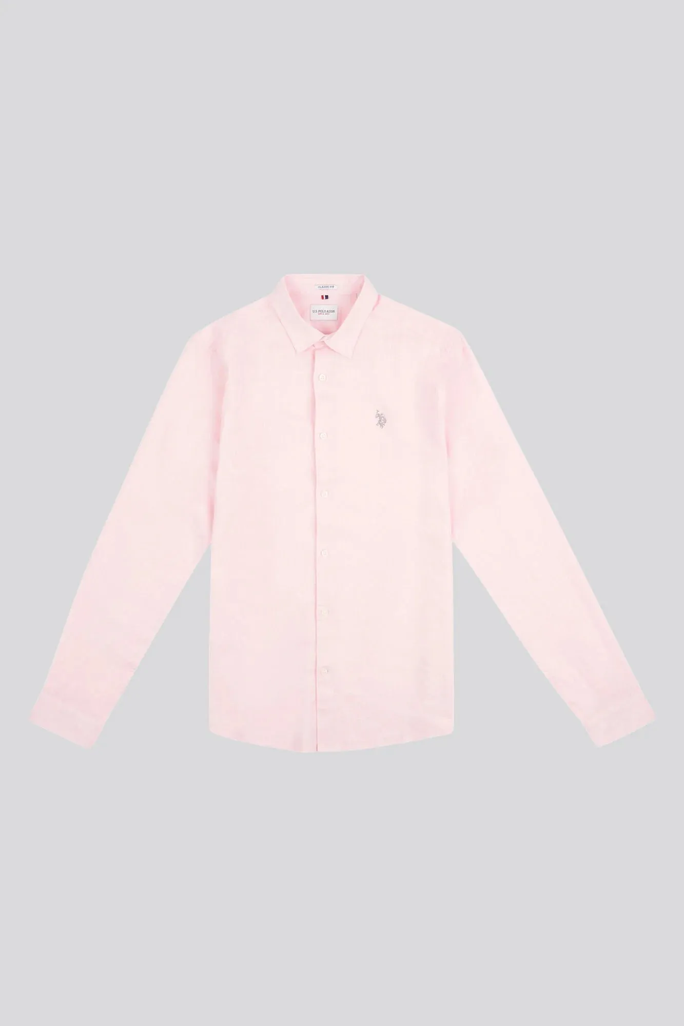 Mens Linen Blend Shirt in Pink a Boo