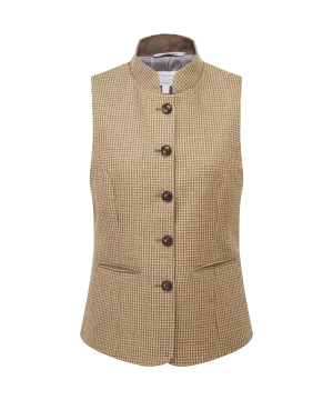 Millport Tweed Nehru Waistcoat - Houndstooth Tweed