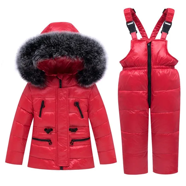 MOF Kids infant snowsuit boy girl parka coat & pants toddler snowsuit