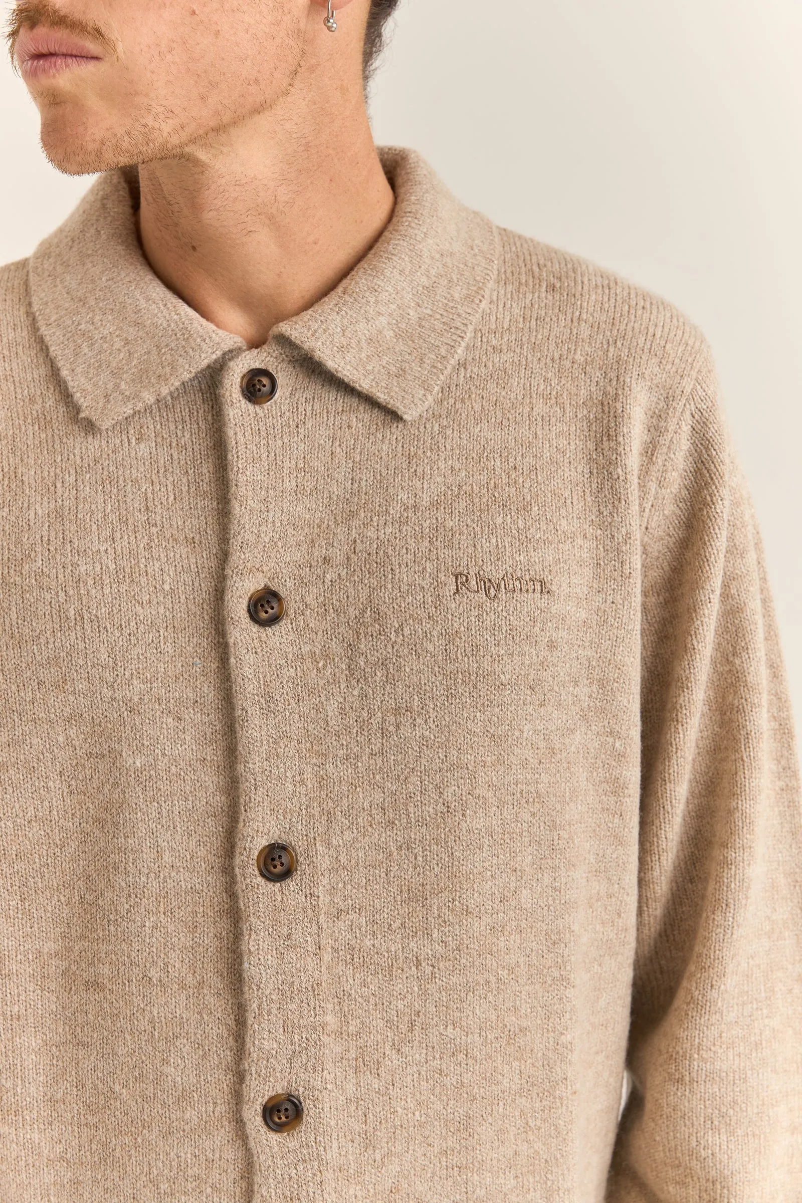 Mohair Button Up Knit Natural