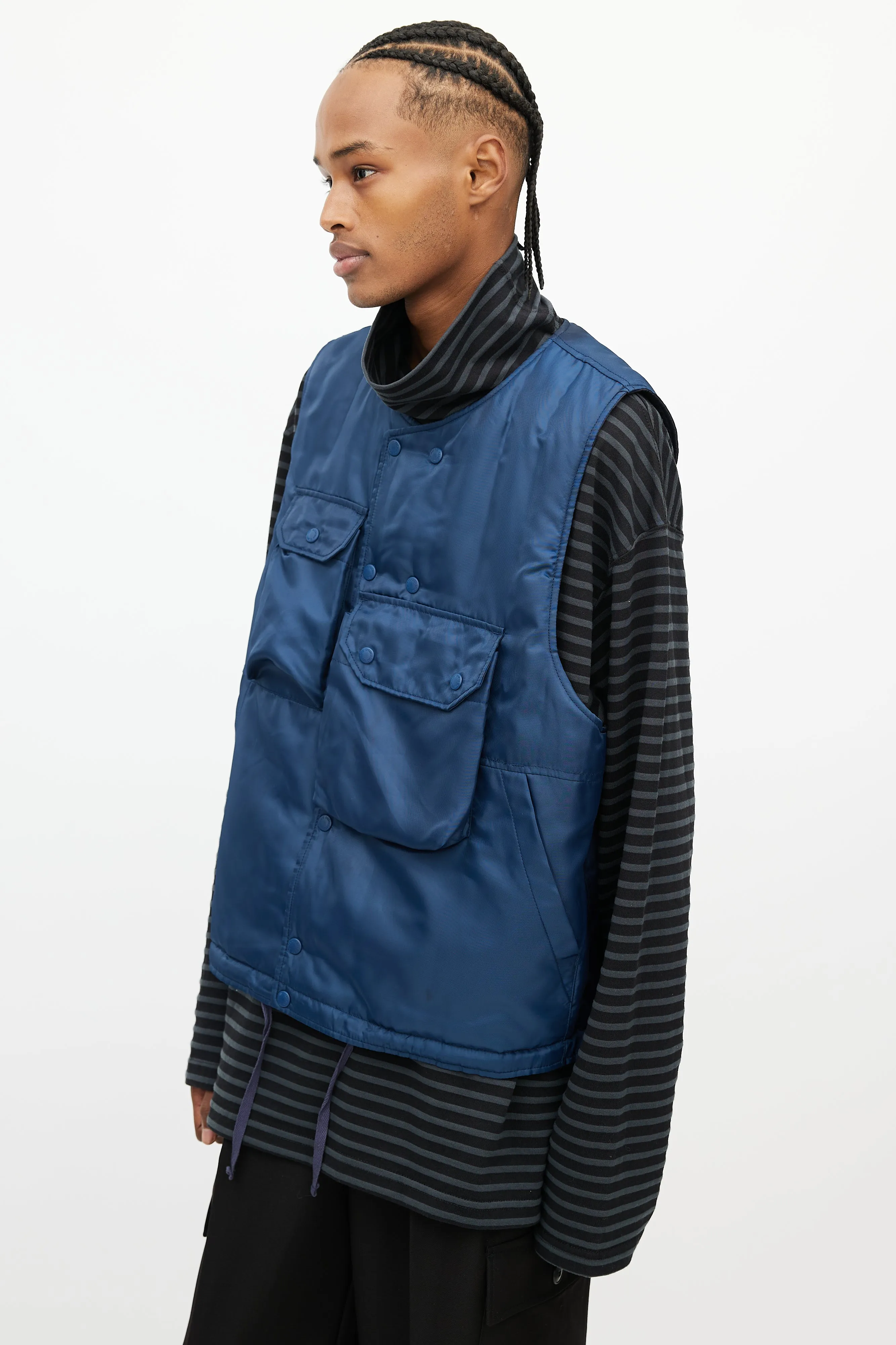 Navy Reversible Puffer Vest