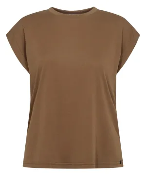 Numph Nulizy Cap Sleeve Top in Kangaroo