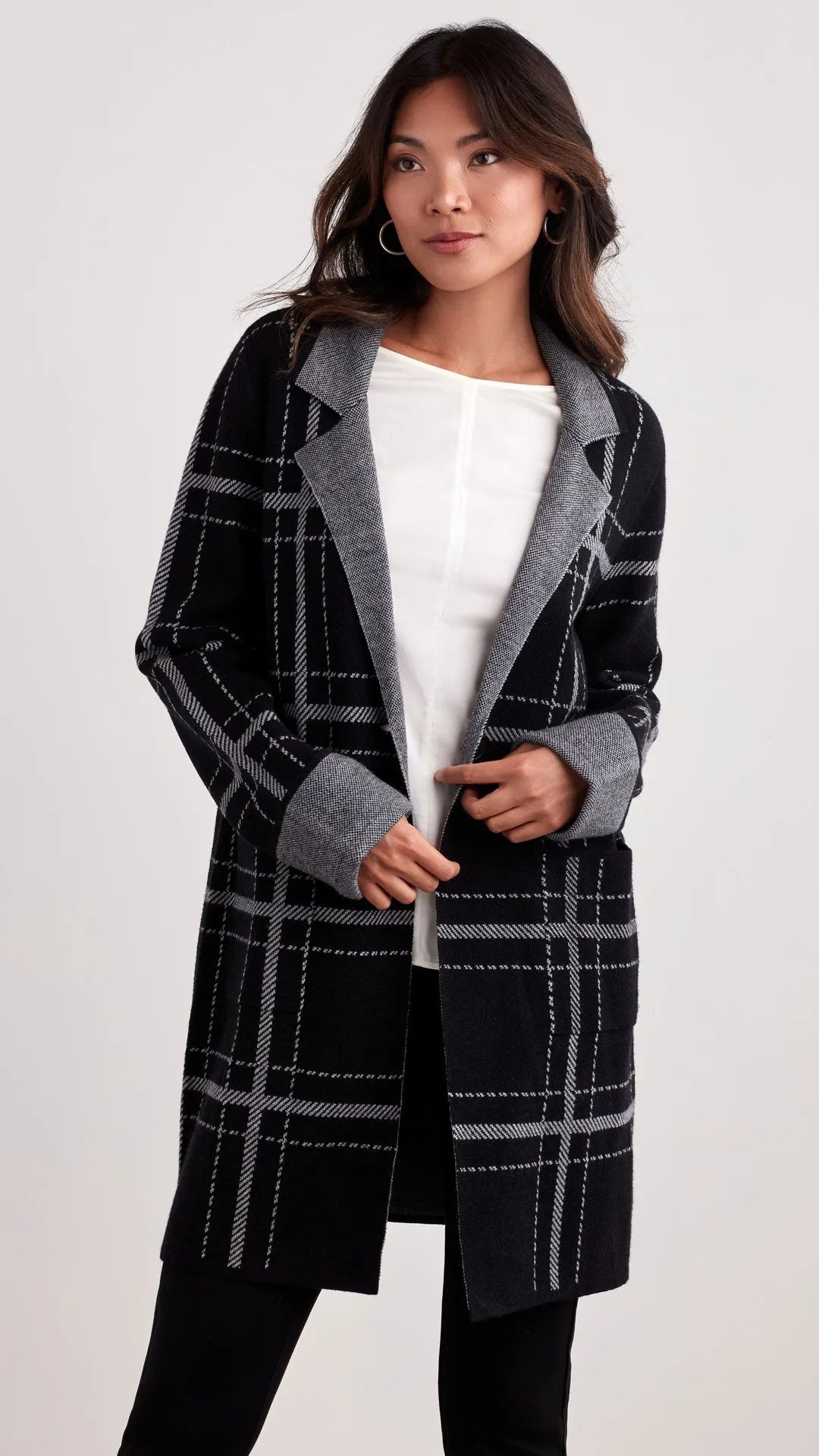 PLAID CARDIGAN SWEATER