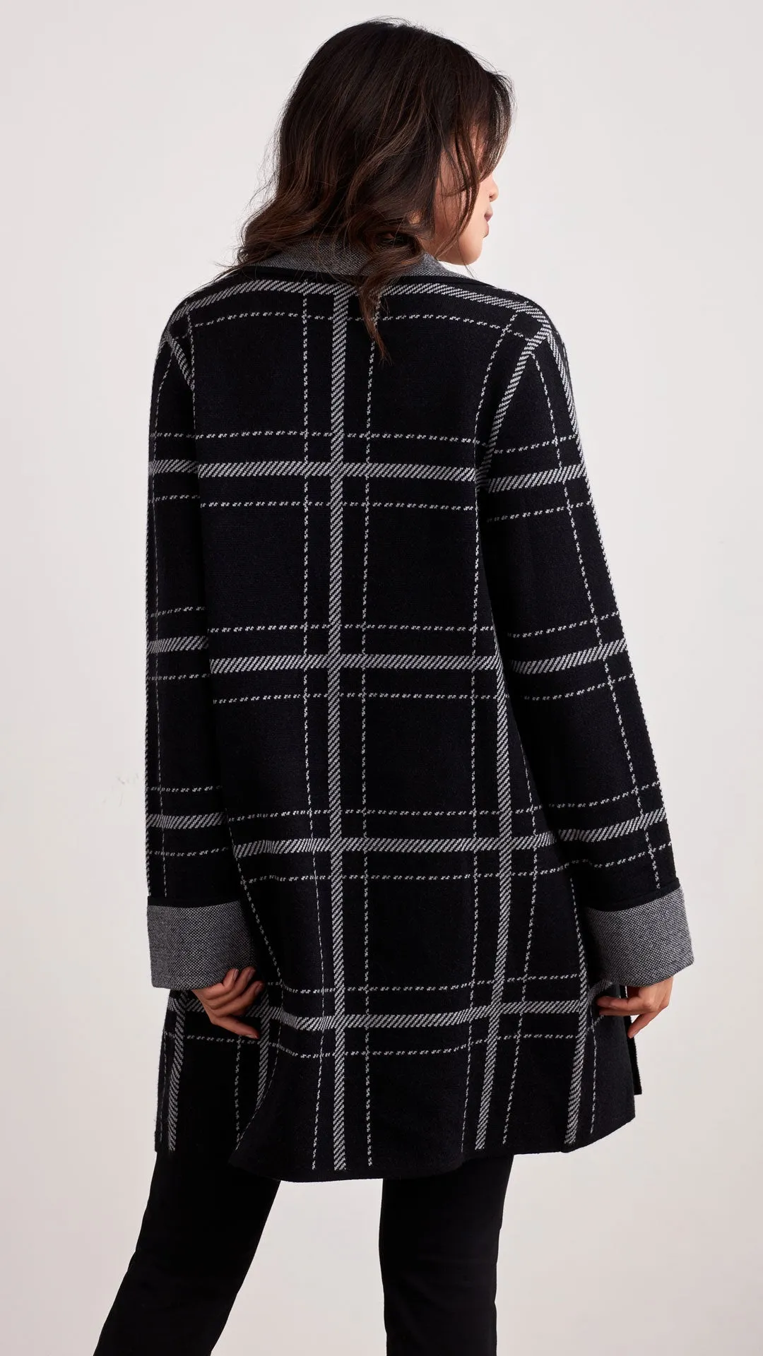 PLAID CARDIGAN SWEATER