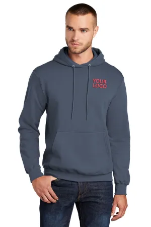 Port & Company Core Fleece Branded Hoodies, Steel Blue