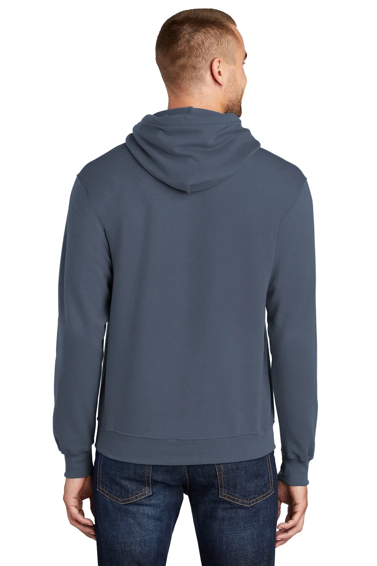 Port & Company Core Fleece Branded Hoodies, Steel Blue