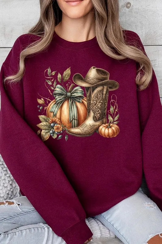 Pumpkin & Western Fleece Sweatshirt