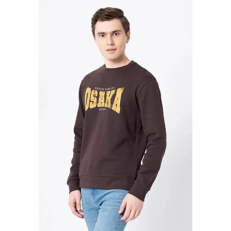 RedTape Men's Brown Graphic Print Sweatshirt