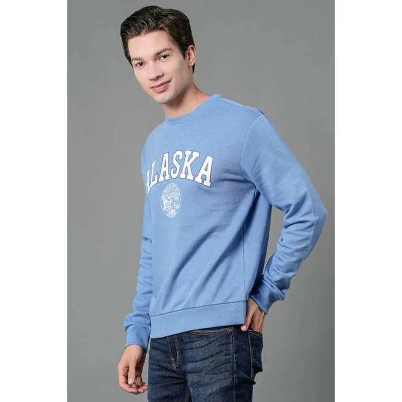 RedTape Men's Slate Blue Graphic Print Sweatshirt