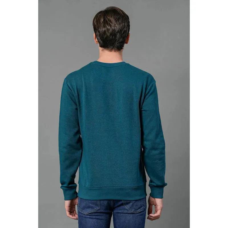 RedTape Men's Turquoise Graphic Print Sweatshirt