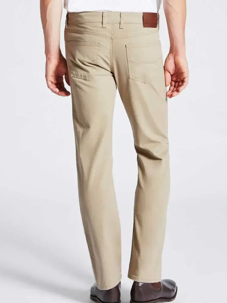 RM WILLIAMS Chinos - Men's Linesman Drill Cotton Slim-Fit - Buckskin