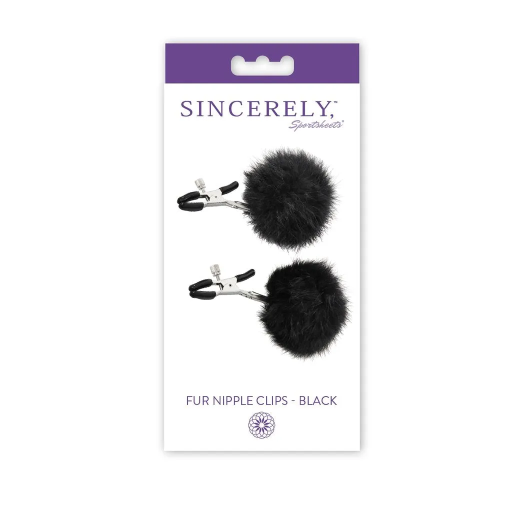 Sincerely Fur Nipple Clips Black