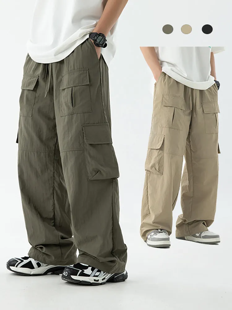 Splicing Multi-Pocket Slacks Cargo Pants