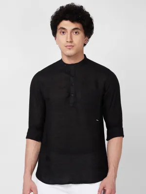 Spykar Black SOLID FULL SLEEVE Shirt For Men