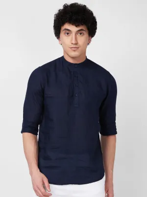 Spykar Blue SOLID FULL SLEEVE Shirt For Men